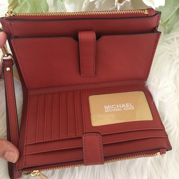 Michael Kors jet set double zipper wallet/wristlet